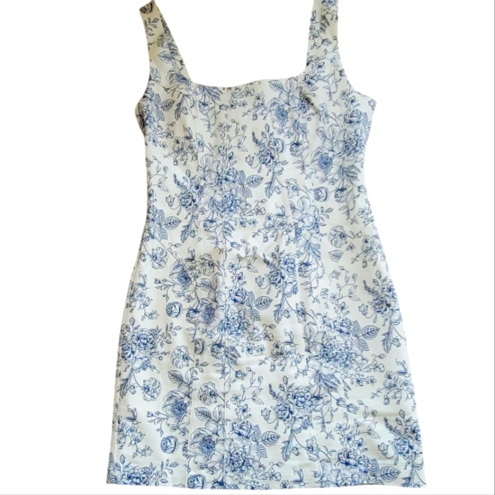 Christian Lacroix Floral Blue and White Mini Dress 4